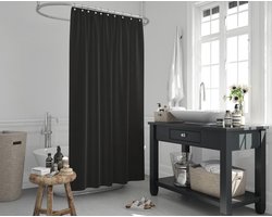 Zethome - Douchegordijn - 240x200 cm - Zwart - Extra Breed - Badkamer Gordijn - Shower Curtain - Waterdicht - Sneldrogend en Anti Schimmel -Wasbaar en Duurzaam