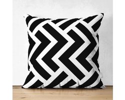 Zethome Stripe - Kussenhoes Vierkantje - Soft Touch – 43 x 43 cm - Kussensloop - Pillow Cover - Aan Beide Zijdig Bedrukt - Vierkant - Rits