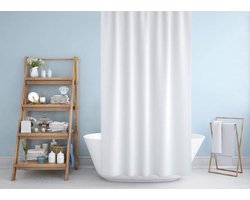 Zethome - Wit Douchegordijn - Extra Breed - 240x200 cm -  Badkamer Gordijn - Shower Curtain - Sneldrogend en Anti Schimmel -Wasbaar