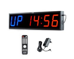 ZEUZ Grote Interval Timer voor CrossFit, Fitness & Sport – Stopwatch, Countdown & Aftelklok - Tabata & HIIT Digitale GYM Klok – 64 x 5 x 16 CM
