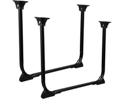 Zeynomax - 2 stuks inklapbare poten voor bed, bureau of tafel - DIY meubelpoten met poedergelakte ijzeren buizen