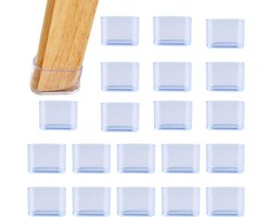 Zeynomax - Beschermdoppen voor stoelpoten (20 stuks) 40 x 20 mm - Vloerbescherming - Stoelbeschermkappen - Ovale buizen - Kunststof - Voetdoppen - Stoel - Tafel.