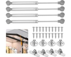 Zeynomax - Gasveer 200N/20kg Meubel Gasveer Demper Hydraulische Gasveer - Schroeven - Klepmontage - Keukenkast Kast Meubeldeur - Dozen - 4 Stuks