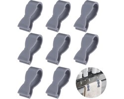 Zeynomax - Handdoekclips voor keuken en badkamer - Set van 8 - Grijze plastic klemmen - Voor keukenclips en stoelhanddoeken - Handig voor handdoekstangen en rekken - Geschikt voor ovenhandvat - Voorkomt dat papieren handdoeken op de grond vallen