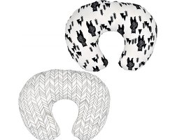 Zeynomax - Katoenen U-vormige Borstvoeding Kussenslopen 2 stuks - Met Afneembare Wasbare Kussensloop - Leren Zitkussen - Slipcover - Moeders Borstvoeding Verpleegkussens - Comfortabel en Praktisch