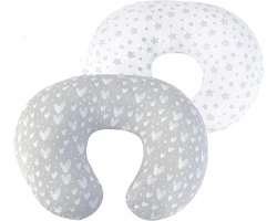 Zeynomax - Katoenen Verpleegkussenhoes 2 Stuks - Afneembare U-Vormige Kussensloop voor Borstvoeding - Wasbaar en Leren Zitkussen - Moeders Borstvoedingshulp