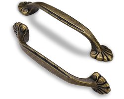 Zeynomax - Vintage Handvat Set - 6 stuks - Antiek - Meubels Kabinet Keuken - 128mm - Retro Stijl