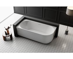 ZEZA Pure half vrijstaand hoekbad - links - 170x80x58cm - acryl - glans wit
