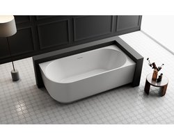 ZEZA Pure half vrijstaand hoekbad - rechts - 170x80x58cm - acryl - mat wit