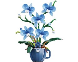 Zhe Gao 3004 Blauw Orchideeën bloemen bouwset | Botanical Flowers Collection modelbouw | Classic Creator STEM speelgoed bouwpakket voor volwassenen en kinderen | Educatief kunstbloemen decoratie | Niet geschikt voor Lego | bouwdoos met 567 bouwstenen