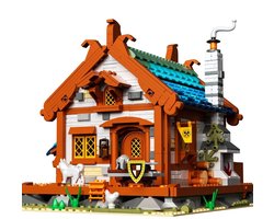 Zhe Gao 613008 Middeleeuwse Wapensmid bouwset | Classic Creator Modular Building | Expert Architecture Modelbouw | Technisch Educatief Speelgoed voor volwassenen & kinderen | Kasteel ridders | Niet compatibel met Lego | Bouwdoos met 1707 bouwstenen