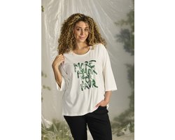 Zhenzi -Annie 1221-T-Shirt 3/4 Off white Maat M 46/48