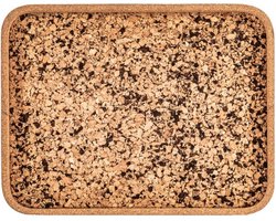 ZICZAC - Dienblad - QUERCO - 100% kurk - Vlek- en waterafstotend - Rechthoekig - 42x32,5cm - Coal