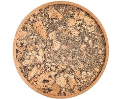 ZICZAC - Dienblad - QUERCO - 100% kurk - Vlek- en waterafstotend - Rond - 40cm - Earth