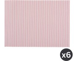 ZICZAC - Placemat FALLON - SET/6 - 30% PE, 70% PVC - Dubbelzijdige placemat, Beschermt de tafel, elegant ontwerp - Rechthoek - 33x45 cm - Rood