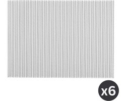 ZICZAC - Placemat FALLON - SET/6 - 30% PE, 70% PVC - Dubbelzijdige placemat, Beschermt de tafel, elegant ontwerp - Rechthoek - 33x45 cm - Zwart