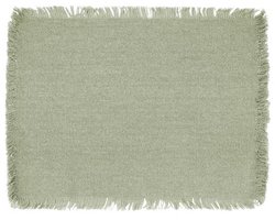 ZICZAC - Placemat MAYAHA - SET/4 - boho - stof - franjes - 30x40 cm - Rechthoek, olijfgroen
