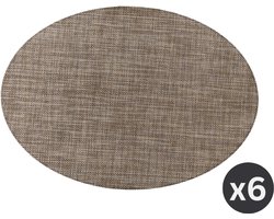 ZICZAC - Placemat PURUS - SET/6 - Microban, antibacterieel - Ovaal, bruin