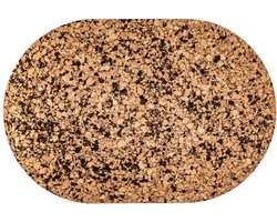 ZICZAC - Placemat - QUERCO - 100% kurk - Vlek- en waterafstotend - Ovaal - 45x30 cm - Coal - SET/2