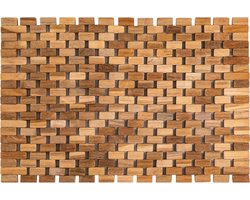 ZICZAC - Placemat TEAK - SET/2 - 100% teak - dubbelzijdig placemat, Beschermt de tafel, gemakkelijk schoon te maken, elegant ontwerp - 30x45 cm - Bruin