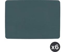 ZICZAC - Placemat TOGO - SET/6 - Dubbelzijdig - Kunstleer - 33x45 cm, blauw