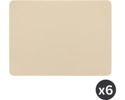 ZICZAC - Placemat TOGO - SET/6 - Dubbelzijdig - Kunstleer - 33x45 cm, ivoor