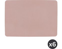 ZICZAC - Placemat TOGO - SET/6 - Dubbelzijdig - Kunstleer - 33x45 cm, mauve