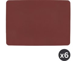 ZICZAC - Placemat TOGO - SET/6 - Dubbelzijdig - Kunstleer - 33x45 cm, rood