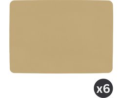ZICZAC - Placemat TOGO - SET/6 - Dubbelzijdig - Kunstleer - 33x45 cm, zand