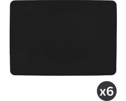 ZICZAC - Placemat TOGO - SET/6 - Dubbelzijdig - Kunstleer - 33x45 cm, zwart