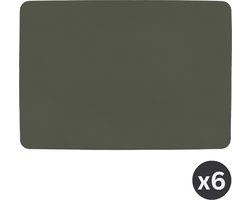 ZICZAC - Placemat TOGO - SET/6 - Kunstleder - dubbelzijdig, makkelijk schoon te maken, antislip - Rechthoek - 33x45 cm - Grijs
