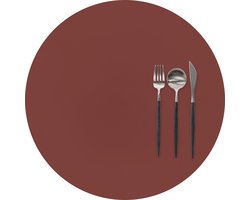 ZICZAC - Placemat TOGO - SET/6 - Rond - Dubbelzijdig - Kunstleer - Dia 38 cm, rood