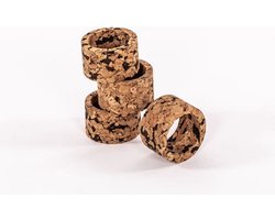 ZICZAC - Servetten ring QUERCO - SET/8 - 100% Kurk - Portugese kurk, FSC certificaat, 100% gerecycleerd - Rond - Dia 5 cm - COAL