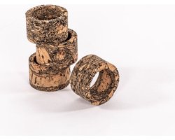 ZICZAC - Servetten ring QUERCO - SET/8 - 100% Kurk - Portugese kurk, FSC certificaat, 100% gerecycleerd - Rond - Dia 5 cm - EARTH