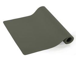 ZICZAC - Tafelloper TOGO - Kunstleder - dubbelzijdig, makkelijk schoon te maken, antislip - - 45x145 cm - Grijs