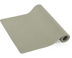 ZICZAC - Tafelloper TOGO - Kunstleder - dubbelzijdig, makkelijk schoon te maken, antislip - - 45x145 cm - Taupe