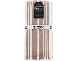 ZICZAC - Theedoek Culinary Duo Stripe - SET/3 - 50x76 cm, bruin