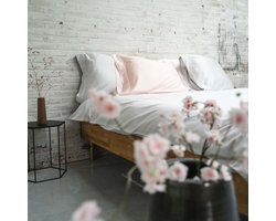 Zijde-katoen kussensloop Aya | Zilvergrijs | 20% Zijde en 80% Pima katoen | Luxe, zacht en soepel beddengoed | 60x70cm
