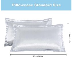 Zijde Kussensloop 50x75CM - Zacht en Rimpelvrij - Grijs - Hypoallergeen