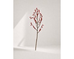 Zijden Bessentak – Berry – Rood – 100 cm – Kerstdecoratie – Feestdagen – Onderhoudsvrij – Voor Vaas/Boeket