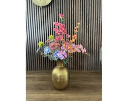 Zijden bloemen boeket - Zijden Boeket Kleurenpracht - Onderhoudsvrij - Kunstbloemen