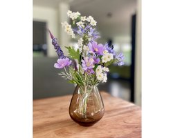 Zijden bloemen boeket - Zijden Boeket Lila Lucht - Onderhoudsvrij - Kunstbloemen