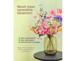 Zijden Boeket – 70-80 cm hoog – cadeau vrouw – housewarming cadeau – Lente – multi color – Exclusief vaas – Plukboeket - Veldboeket – Kunstbloemen