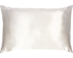 Zijden kussensloop, 100% moerbei zijde, klein defect, kwaliteit 22 Momme. Kleur wit, maat 60x70 cm.