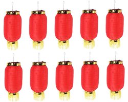 Zijden Lantaarns - Chinese Lantaarns - Feestelijke Decoratie - Opvouwbaar Ontwerp - 10 stuks 6 inch - Rood