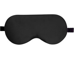 Zijden Slaapmasker - 100% Verduisterend - Verstelbaar - Oogmasker - voor Mannen, Vrouwen en Kinderen - Zwart