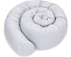 Zijslaapkussen 150 cm Katoen wafel - lang bed rol slaapkussen nek rol kussen Grijs