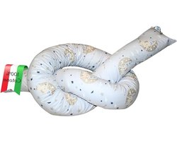 Zijslaapkussen van 150 cm 100% katoen hypoallergeen lang nekkussen maangrijs - GM zijslaapkussen volwassenen