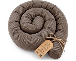 Zijslaper kussen Lichaamskussen 150 cm Corduroy - Lang kussen bed rol slaapkussen nek rol Decoratie voor kinderkamer Oeko-Tex certificaat Bruin B