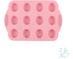 ZijTak - Mini muffin per 12 - Cupcake - Cake - Taart - Gebak - Bakken - Silicone - Roze